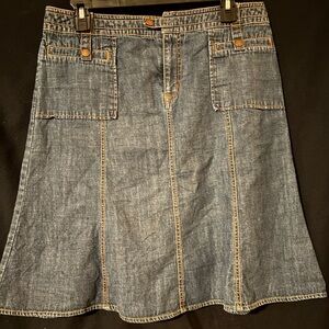 Sigrid Olsen Blue Denim A-Line Skirt